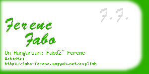 ferenc fabo business card